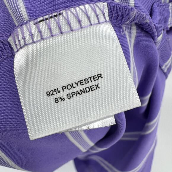Peter Millar Polo Shirt Mens XL Purple Stripe Golf Activewear Summer Comfort - Picture 5 of 7